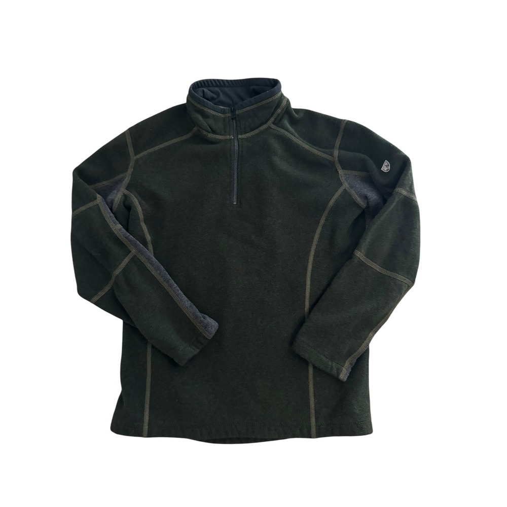 Kuhl‎ Kashmira Fleece Quarter Zip Pullover Olive Green Kids Size M (10-12)